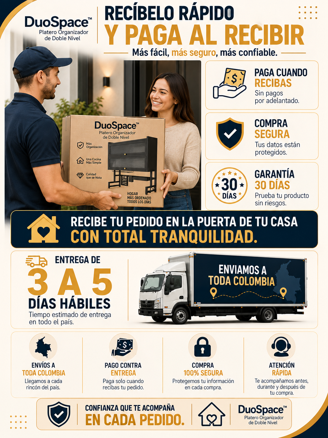 DuoSpace™ Platero Organizador de Doble Nivel