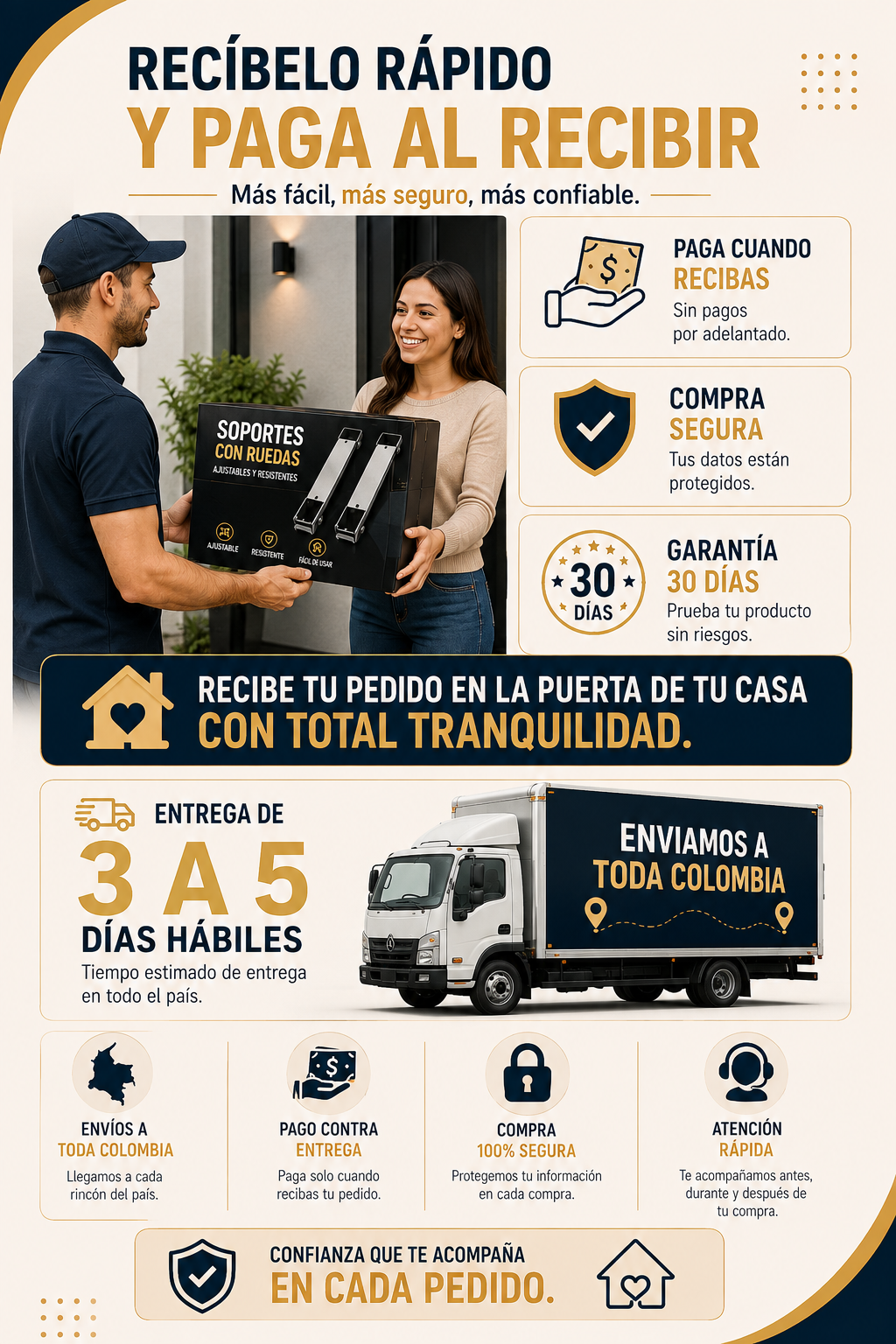 UltraSlide™| Base Ajustable con Ruedas 2x1