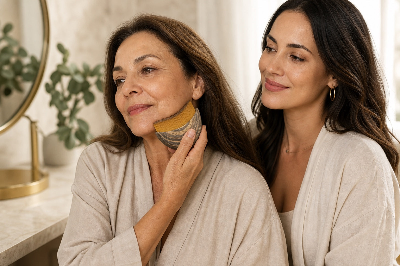 Mujer incorporando Contour Glow a su rutina de mañana