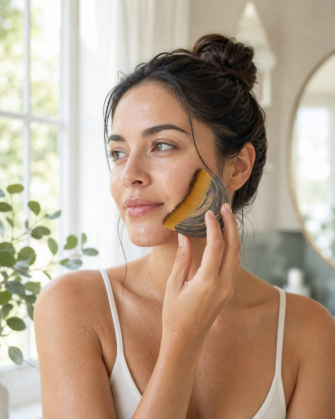 Detalle de Contour Glow junto a un sérum facial