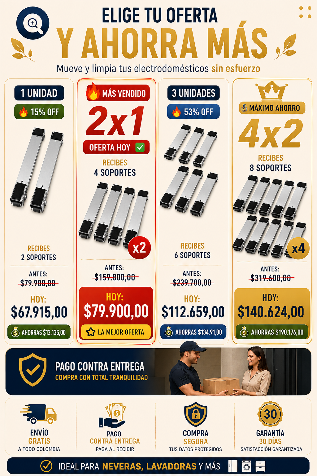 UltraSlide™| Base Ajustable con Ruedas 2x1