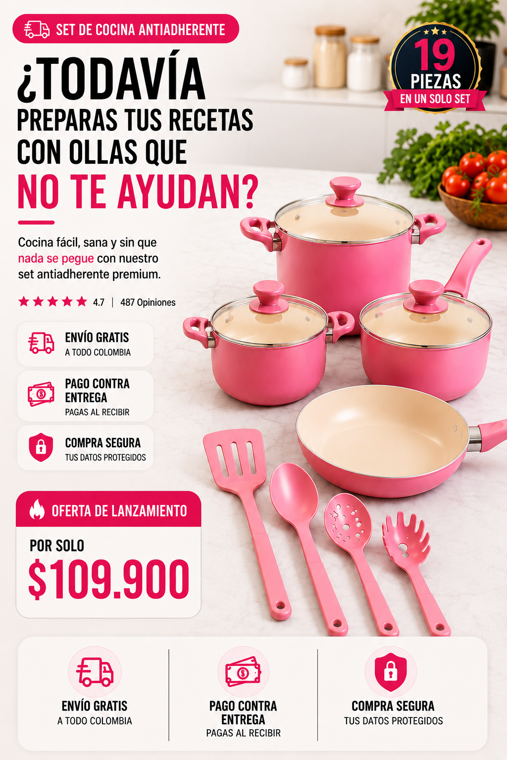 Velari® Ceramic Pro | Batería de Cocina Premium 13 Piezas