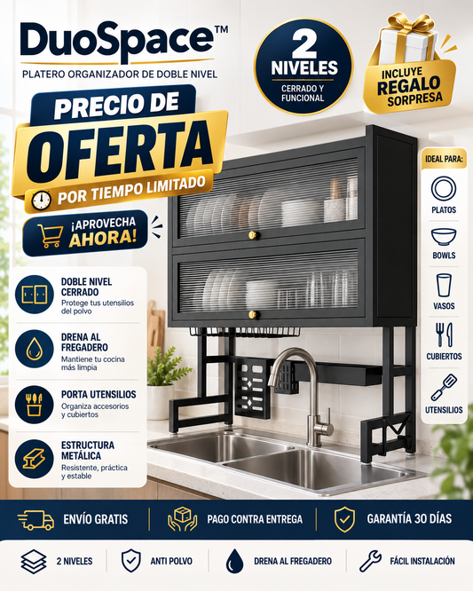 DuoSpace™ Platero Organizador de Doble Nivel