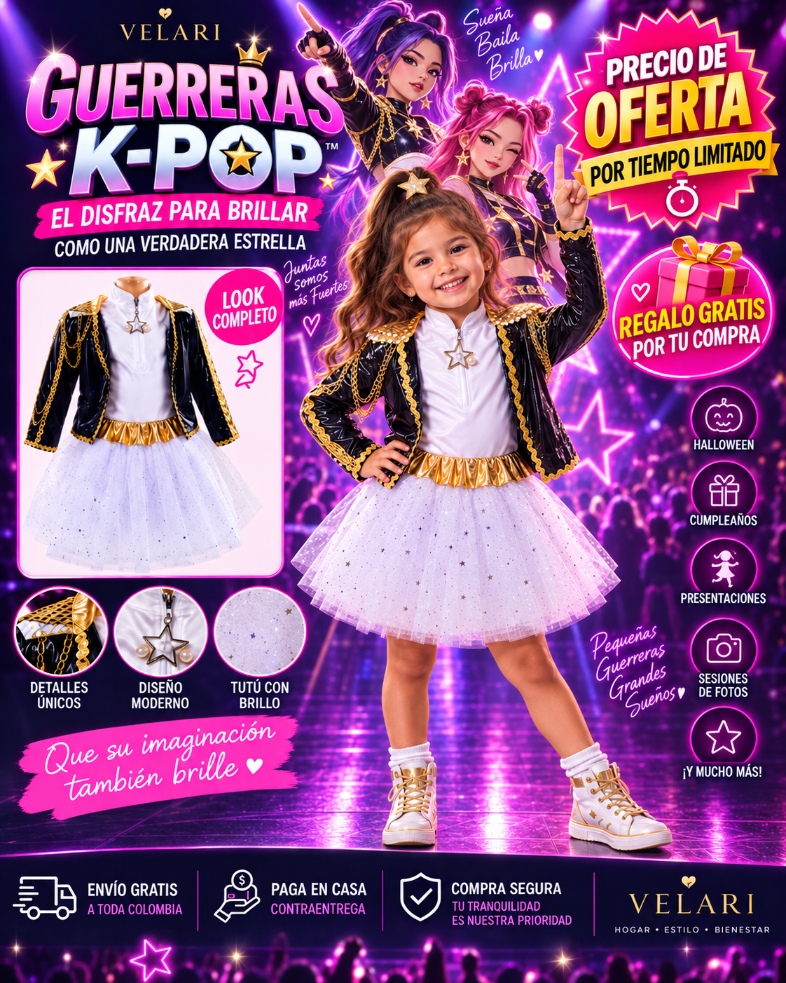 Guerreras K-Pop™ Disfraz Infantil con Tutú para Niña