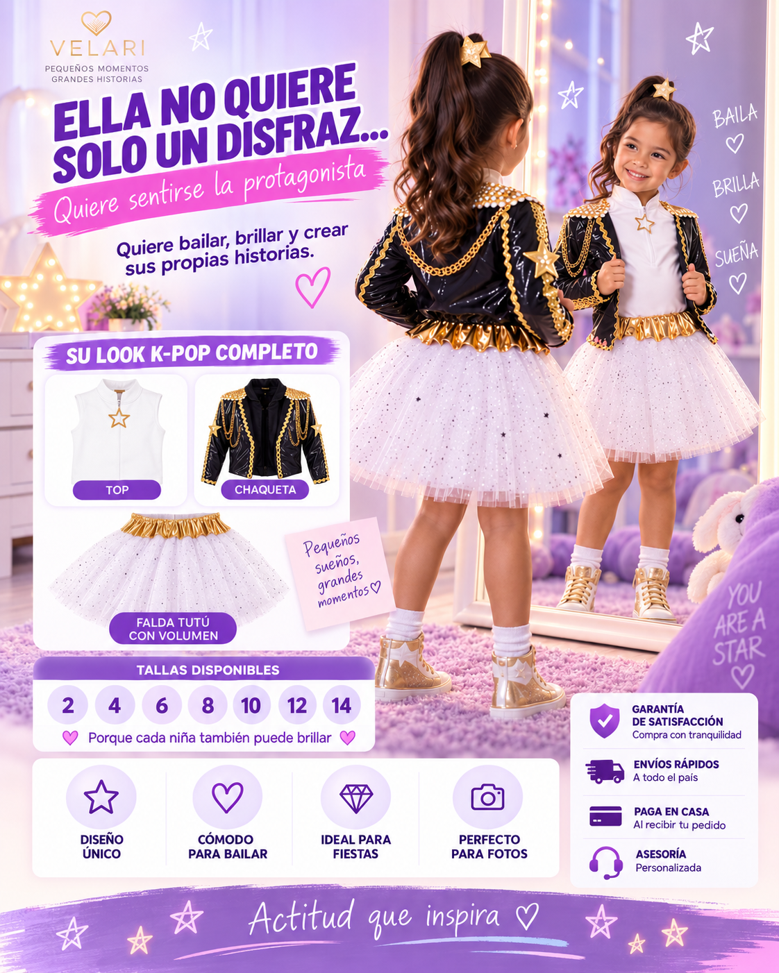 Guerreras K-Pop™ Disfraz Infantil con Tutú para Niña