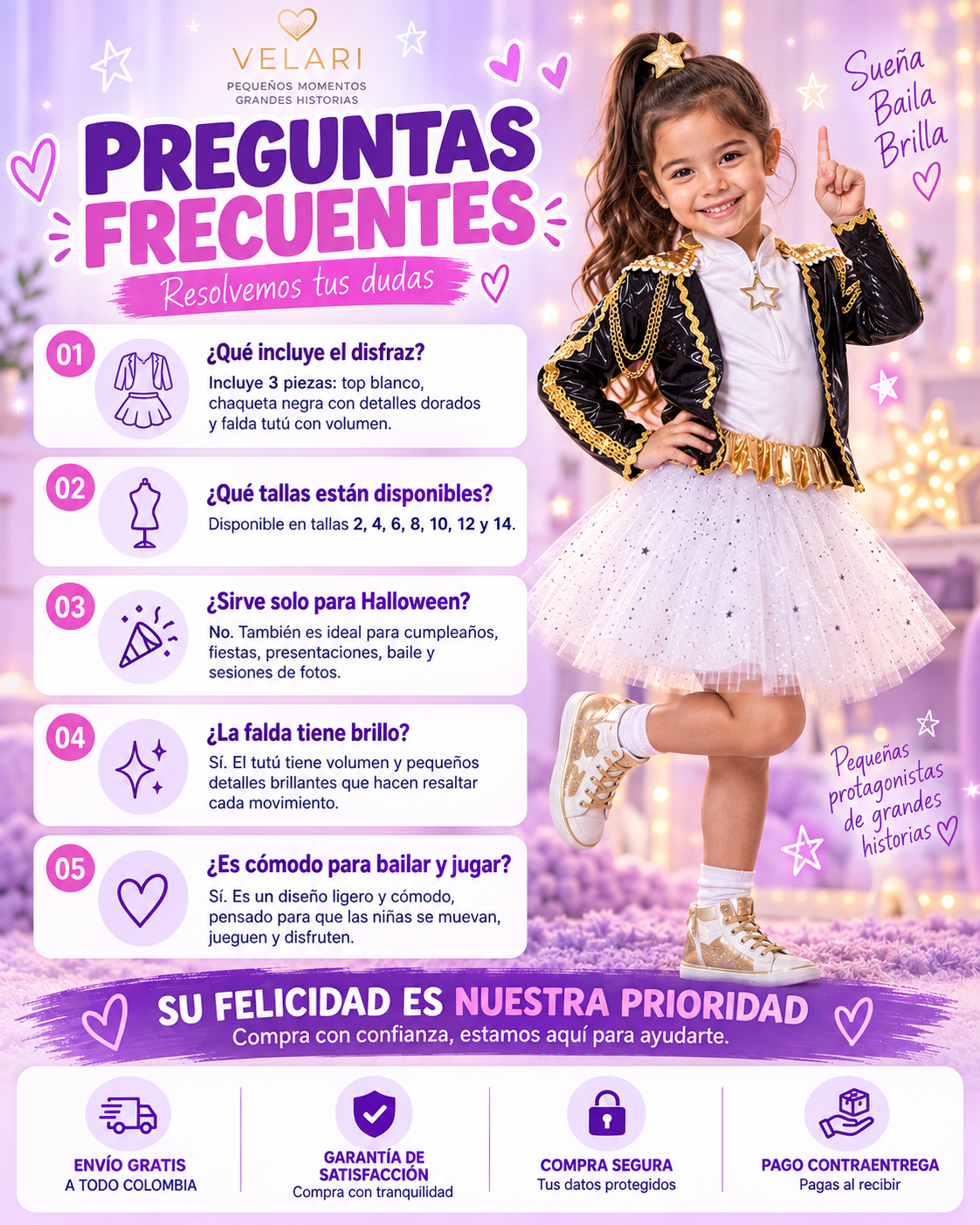 Guerreras K-Pop™ Disfraz Infantil con Tutú para Niña