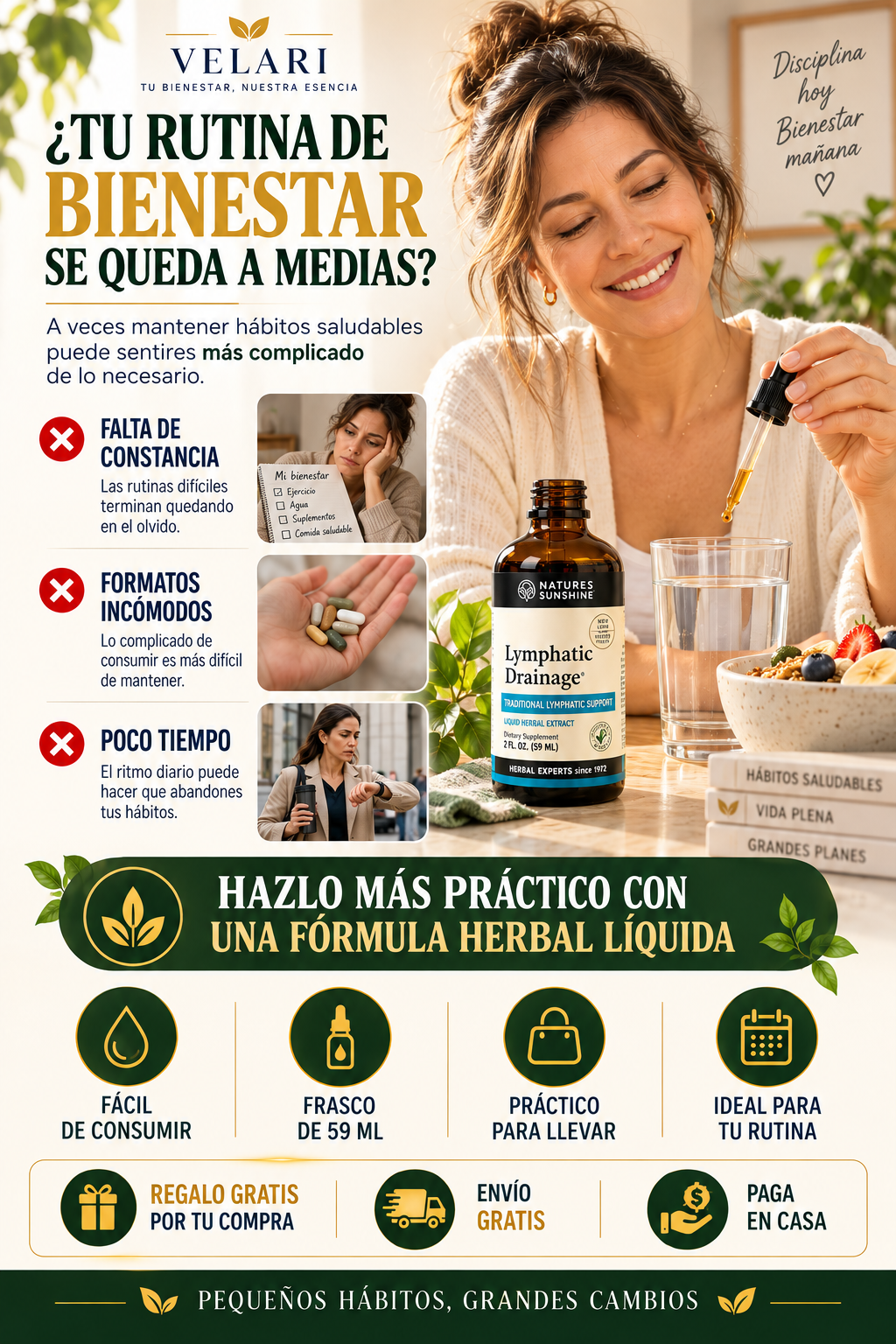 Lymphatic Drainage® | Suplemento Líquido Herbal 2x1