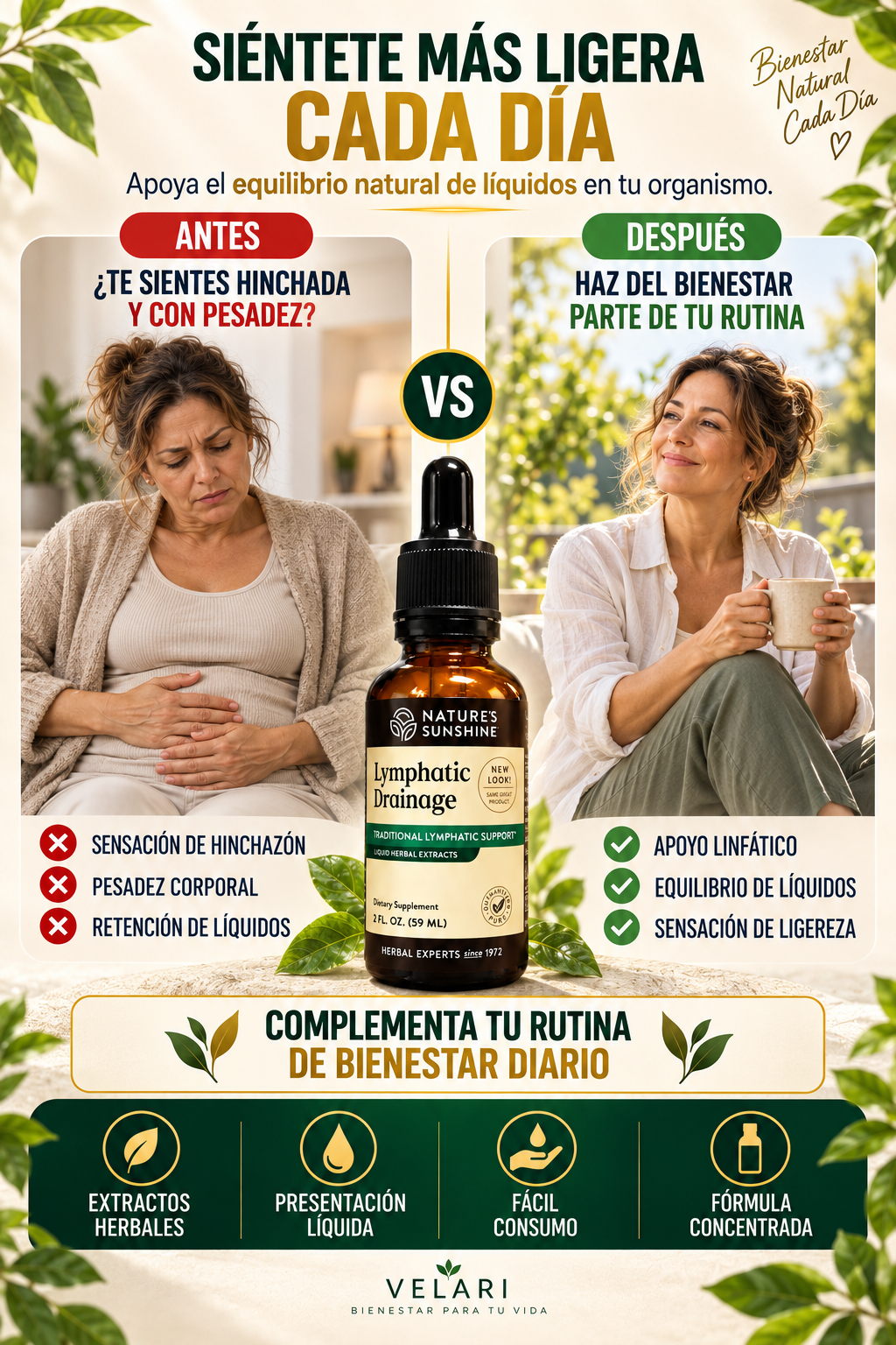 Lymphatic Drainage® | Suplemento Líquido Herbal 2x1