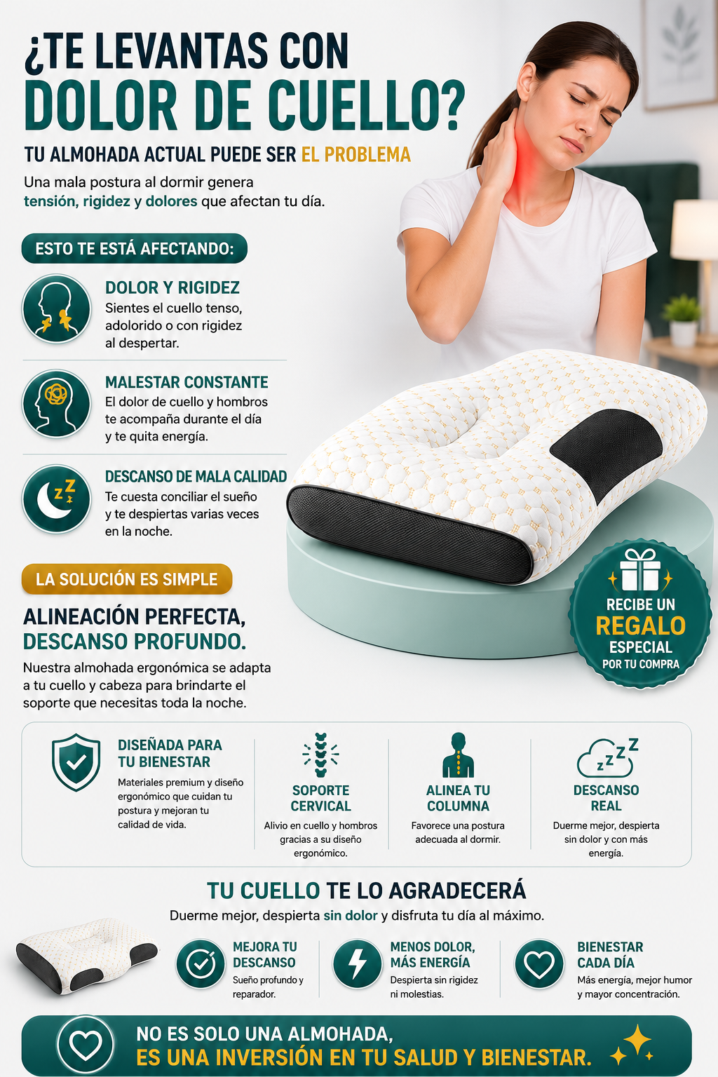 ErgoNest™ ALMOHADA ERGONÓMICA MEMORY FOAM