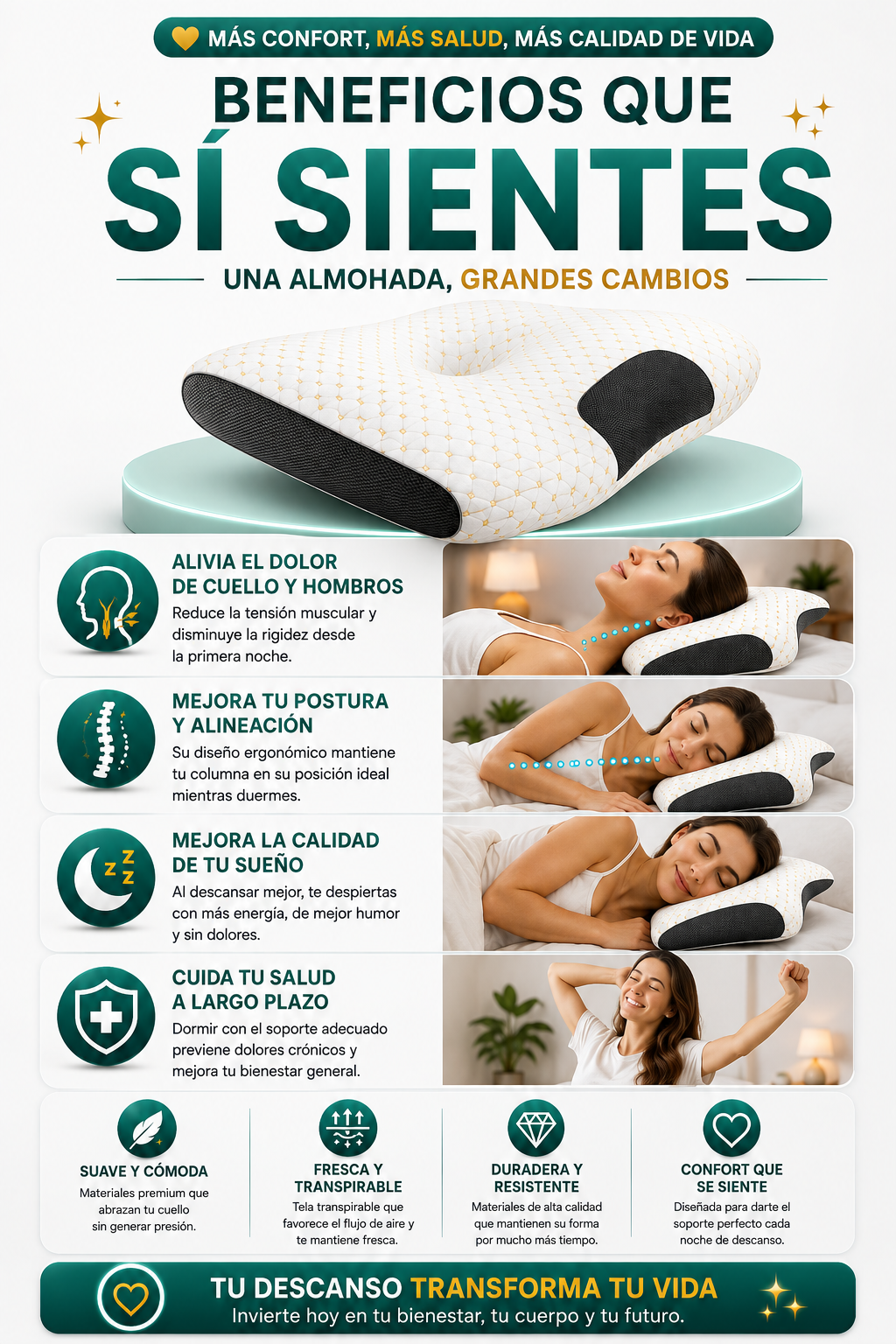 ErgoNest™ ALMOHADA ERGONÓMICA MEMORY FOAM
