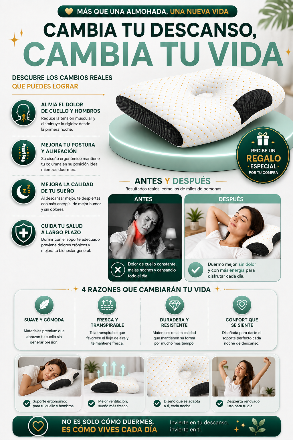 ErgoNest™ ALMOHADA ERGONÓMICA MEMORY FOAM