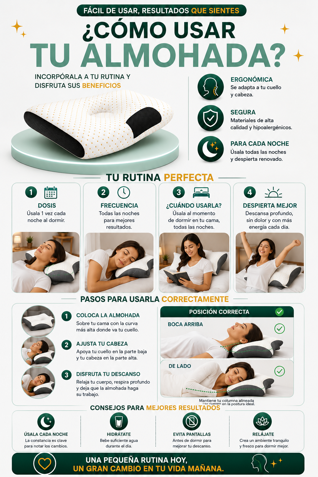 ErgoNest™ ALMOHADA ERGONÓMICA MEMORY FOAM