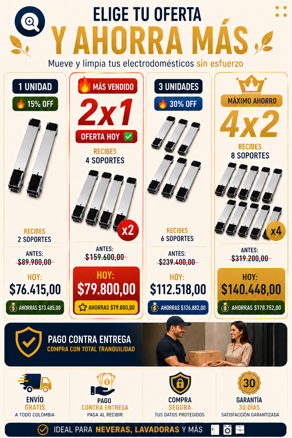 UltraSlide™| Base Ajustable con Ruedas 2x1