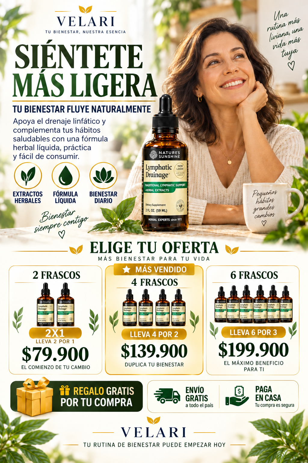 Lymphatic Drainage® | Suplemento Líquido Herbal 2x1