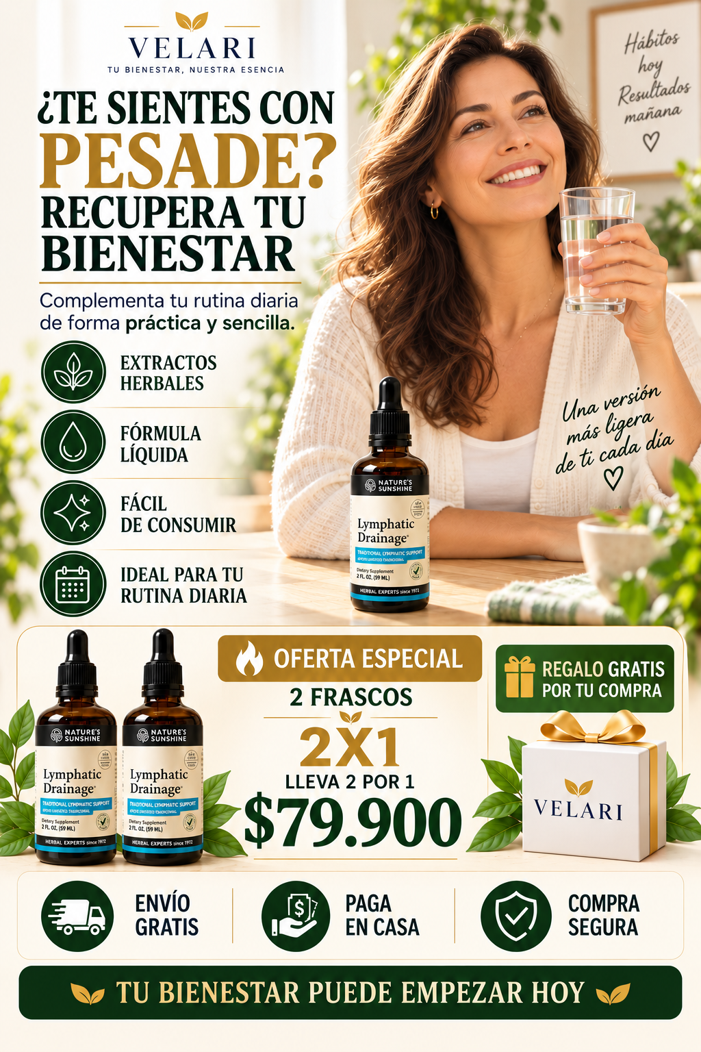 Lymphatic Drainage® | Suplemento Líquido Herbal 2x1