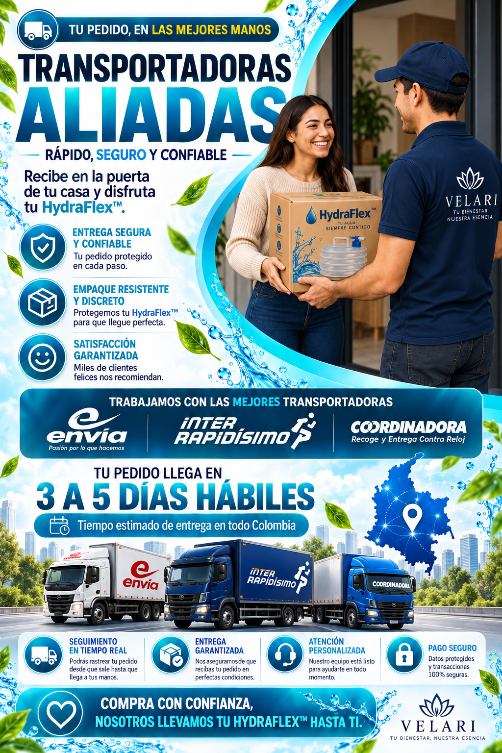 HydraFlex™ Contenedor de Agua Plegable 3L 2x1