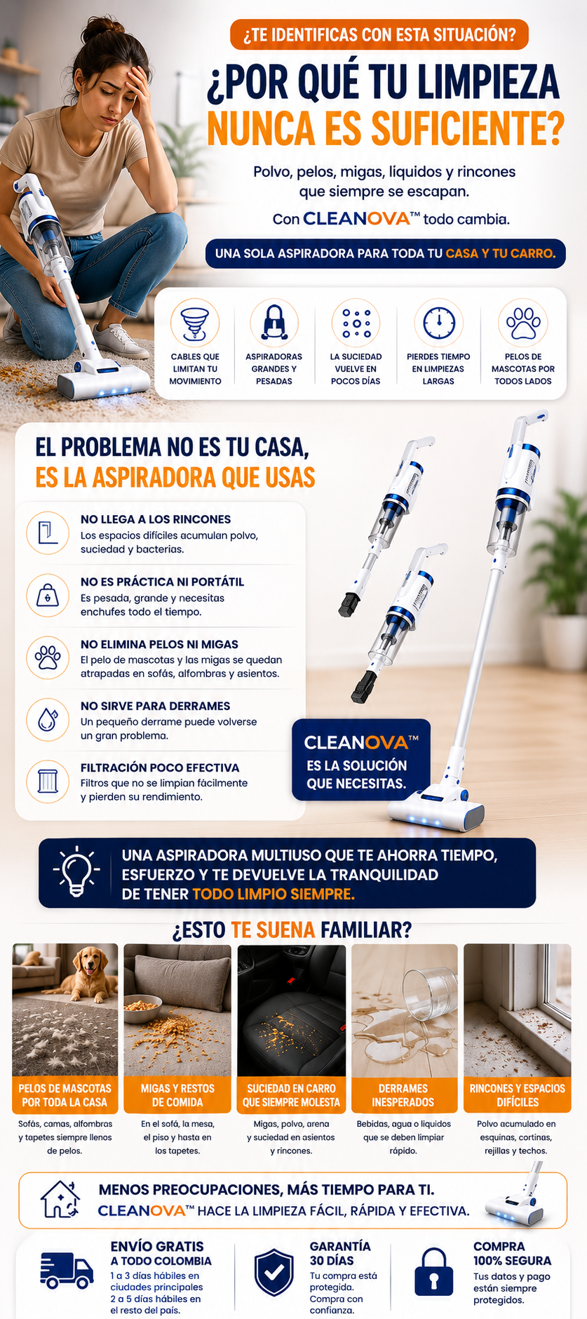 Cleanova™ Aspiradora Inalámbrica Recargable Multiuso